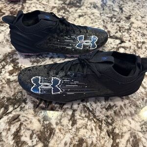 Under Armour Blur Smoke 2.0 MC Suede Mens Size 12 Football Cleats Black NEW